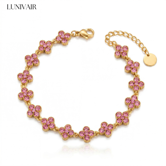 Elegantes Vierklee-Design Kleeblatt Armband Gold