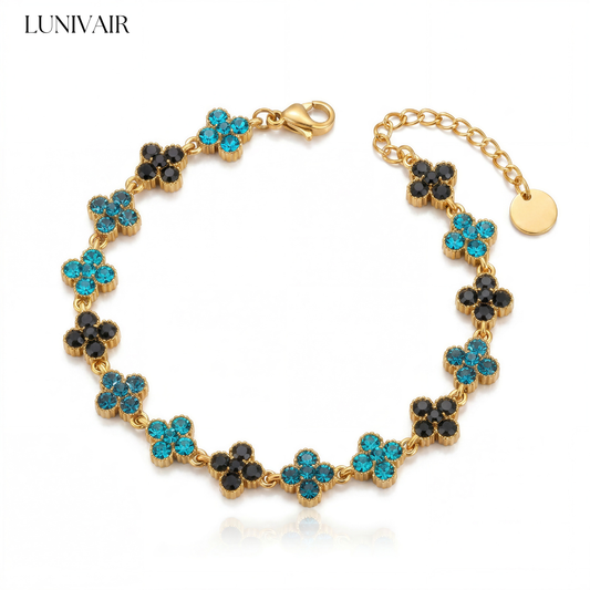 Elegantes Vierklee-Design Kleeblatt Armband Gold