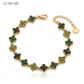 Elegantes Vierklee-Design Kleeblatt Armband Gold