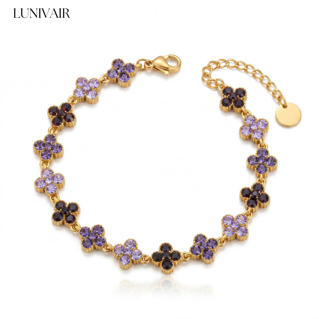 Elegantes Vierklee-Design Kleeblatt Armband Gold