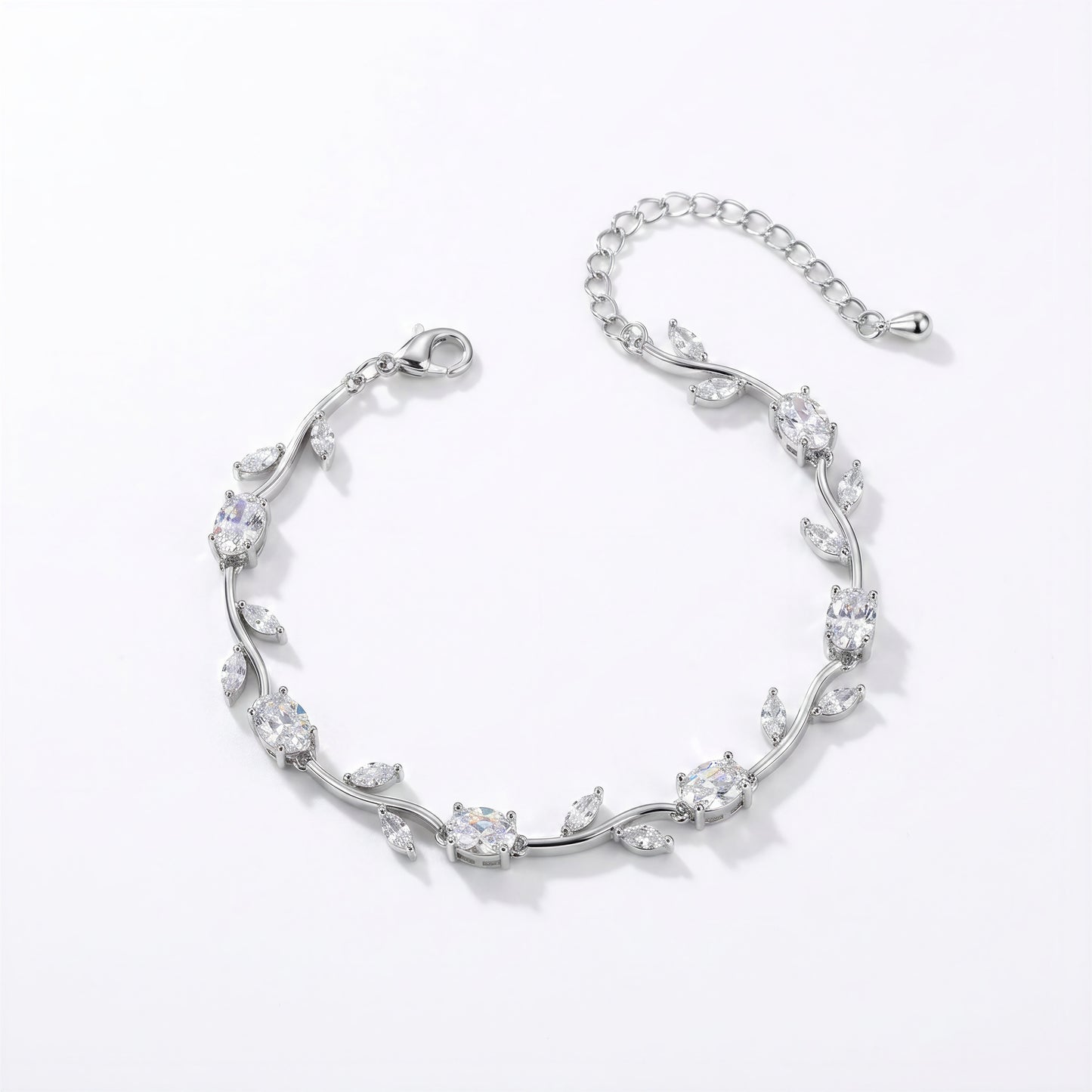 Kristall-Blüten-Armband Verstellbar
