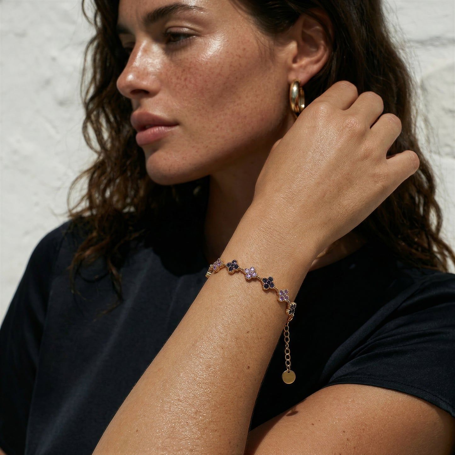 Elegantes Vierklee-Design Kleeblatt Armband Gold