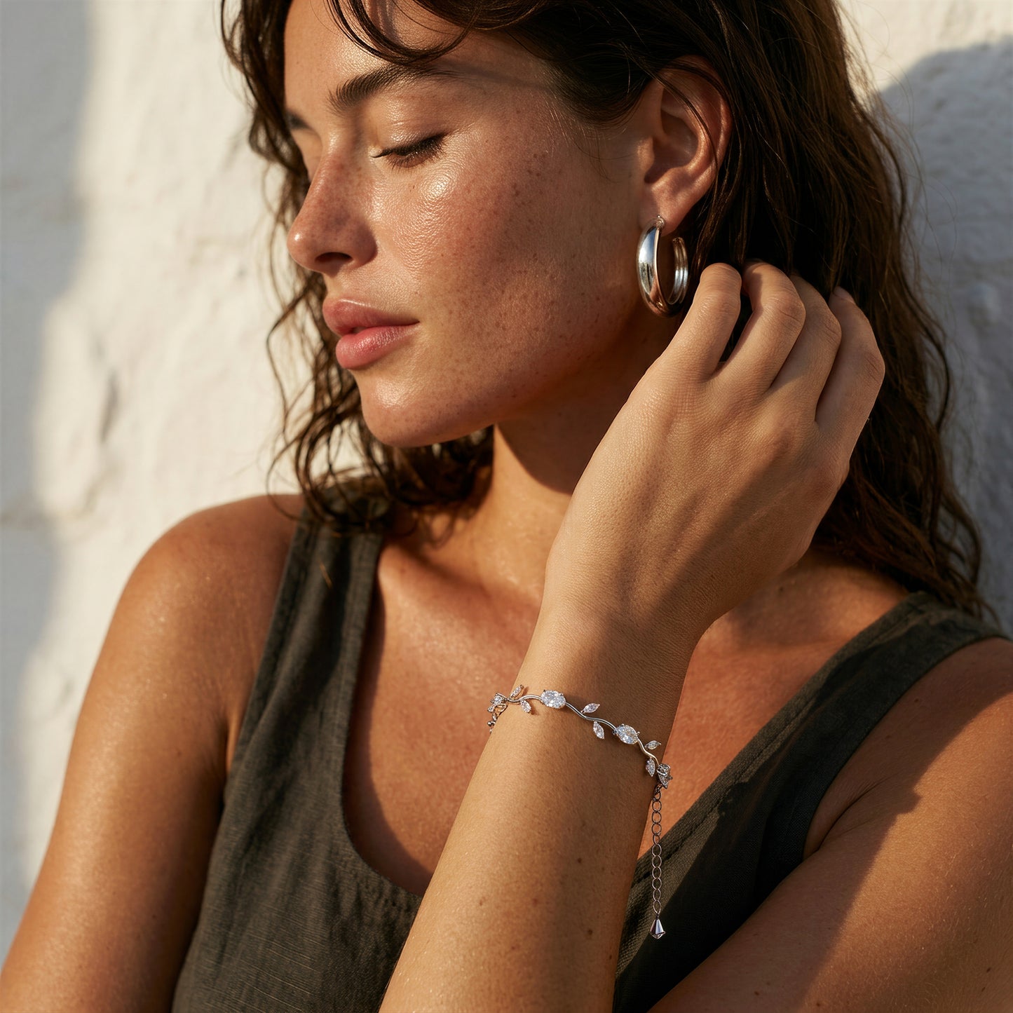Kristall-Blüten-Armband Verstellbar