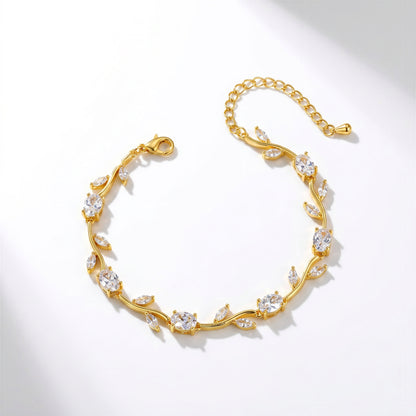Kristall-Blüten-Armband Verstellbar